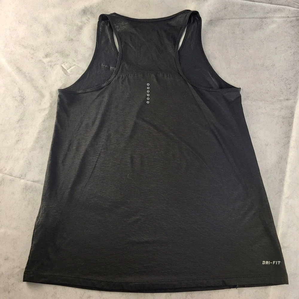 Nike Dri-FIT Women's XS Sheer Black Racerback Tank Scoop Neck Moisture Wicking